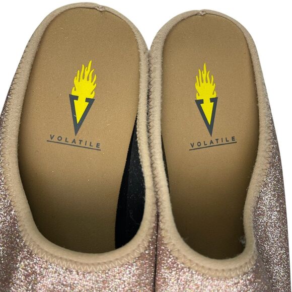 Volatile Women’s Platform Slide Sandals Size 8 Glitter Slip-On Wedge Open Toe - Picture 10 of 11